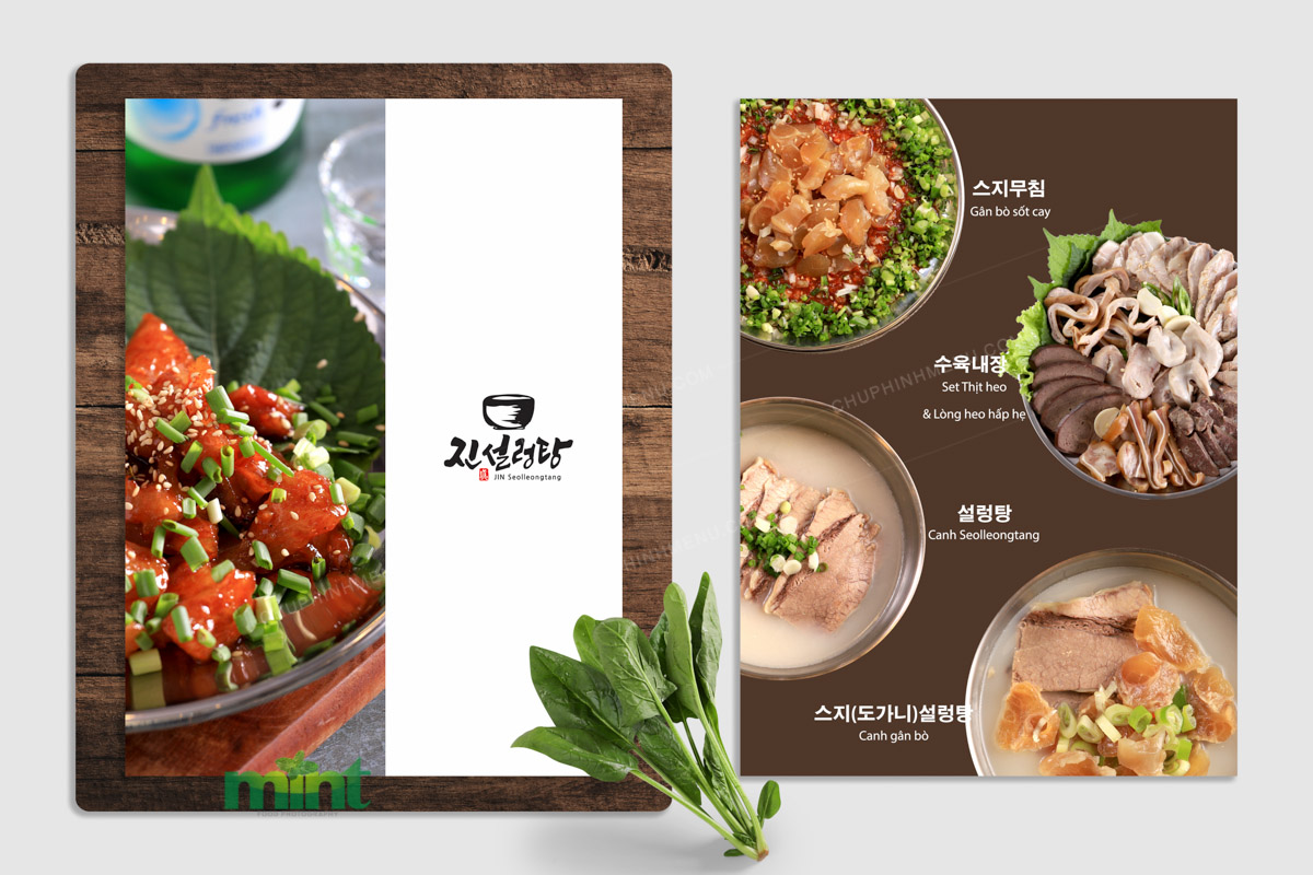 Chụp hình menu món ăn Hàn Quốc